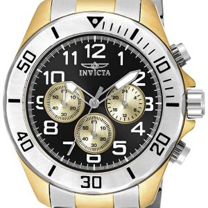 Invicta Pro Diver Herrklocka 18220 Svart/Gulguldtonat stål Ø45 mm