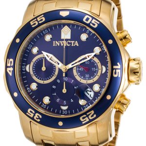 Invicta Pro Diver Herrklocka 21923 Blå/Gulguldtonat stål Ø48 mm