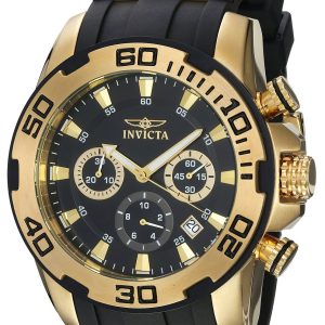 Invicta Pro Diver Herrklocka 22312 Svart/Gulguldtonat stål Ø50 mm