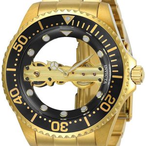 Invicta Pro Diver Herrklocka 24694 Svart/Gulguldtonat stål Ø47 mm