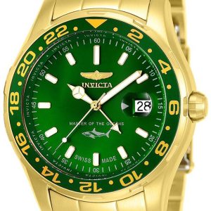 Invicta Pro Diver Herrklocka 25824 Grön/Gulguldtonat stål Ø44 mm