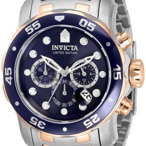 Invicta Pro Diver Herrklocka 30756 Blå/Roséguldstonat stål Ø48 mm