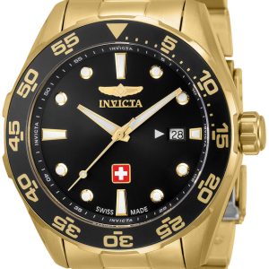 Invicta Pro Diver Herrklocka 33456 Svart/Gulguldtonat stål Ø44 mm