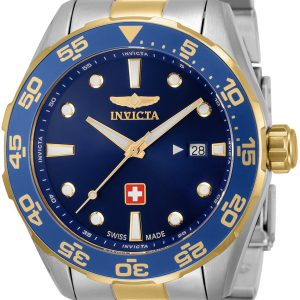 Invicta Pro Diver Herrklocka 33460 Blå/Gulguldtonat stål Ø44 mm