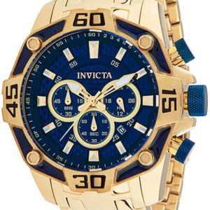 Invicta Pro Diver Herrklocka 33846 Blå/Gulguldtonat stål Ø52 mm