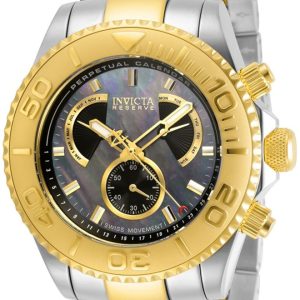 Invicta Reserve Herrklocka 29962 Svart/Gulguldtonat stål Ø47 mm