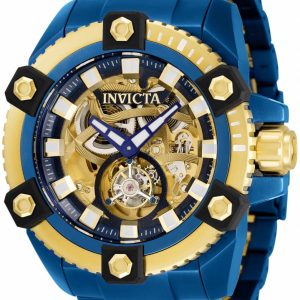 Invicta Reserve Herrklocka 33808 Blå/Gulguldtonat stål Ø56 mm