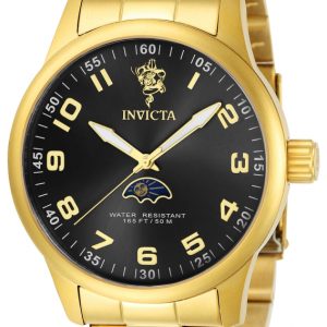 Invicta Sea Herrklocka 23825 Svart/Gulguldtonat stål Ø44 mm