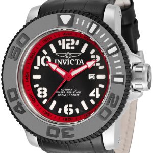 Invicta Sea Hunter Herrklocka 34780 Svart/Läder Ø58 mm