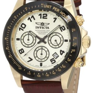 Invicta Speedway Herrklocka 10709 Champagnefärgad/Läder Ø43 mm