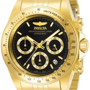 Invicta Speedway Herrklocka 31001 Svart/Gulguldtonat stål Ø39.5 mm