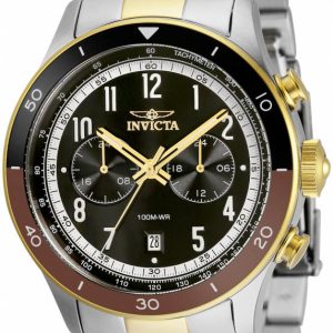 Invicta Speedway Herrklocka 35669 Svart/Gulguldtonat stål Ø46 mm