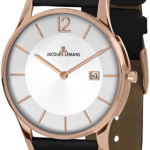 Jacques Lemans 1-1850H London Silverfärgad/Läder Ø38 mm