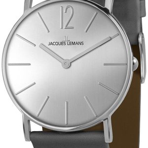 Jacques Lemans 1-2030C York Silverfärgad/Läder Ø40 mm