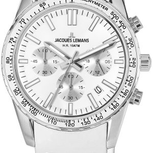 Jacques Lemans 1-2059B Liverpool Vit/Gummi Ø39 mm