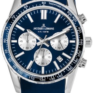 Jacques Lemans 1-2059C Liverpool Blå/Gummi Ø39 mm