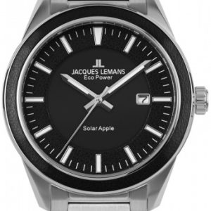 Jacques Lemans 1-2116D Eco Power Solar Svart/Läder Ø40 mm