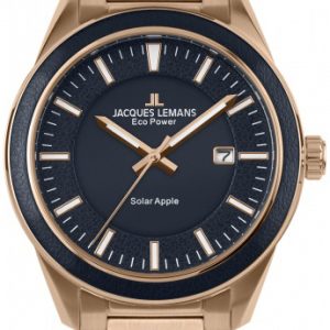 Jacques Lemans 1-2116F Eco Power Solar Blå/Läder Ø40 mm