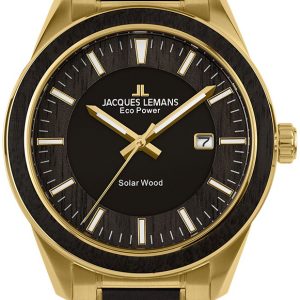 Jacques Lemans 1-2116J Eco Power Solar Brun/Gulguldtonat stål Ø40 mm