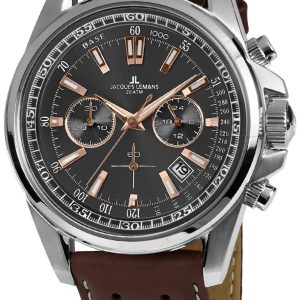 Jacques Lemans 99999 Herrklocka 1-1117.1WO Grå/Läder Ø44 mm