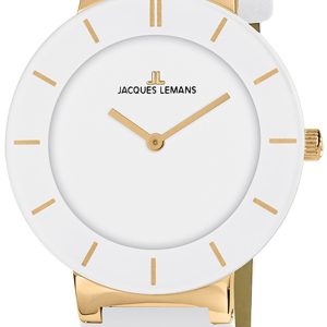 Jacques Lemans Damklocka 1-1867F Monaco Vit/Läder Ø38 mm