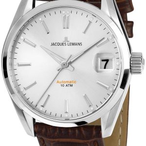 Jacques Lemans Damklocka 1-1912B Derby Silverfärgad/Läder Ø34 mm