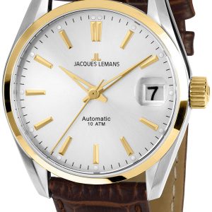 Jacques Lemans Damklocka 1-1912C Derby Silverfärgad/Läder Ø34 mm