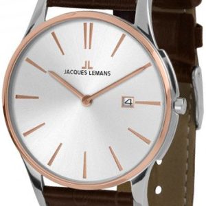 Jacques Lemans Damklocka 1-1937F London Silverfärgad/Läder Ø36 mm