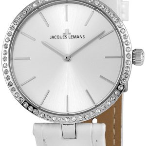 Jacques Lemans Damklocka 1-2024G Milano Silverfärgad/Läder Ø34 mm