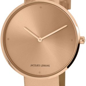 Jacques Lemans Damklocka 1-2056I Design Roséguldstonad/Läder Ø36 mm