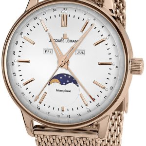 Jacques Lemans Damklocka N-214G Retro Classic Vit/Roséguldstonat