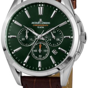 Jacques Lemans Derby Herrklocka 1-1945C Grön/Läder Ø43 mm