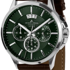 Jacques Lemans Herrklocka 1-1542O Sydney Grön/Läder Ø42 mm