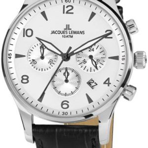 Jacques Lemans Herrklocka 1-1654.2ZB London Vit/Läder Ø40 mm