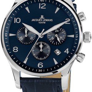 Jacques Lemans Herrklocka 1-1654.2ZC London Blå/Läder Ø40 mm