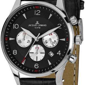 Jacques Lemans Herrklocka 1-1654A London Svart/Läder Ø40 mm