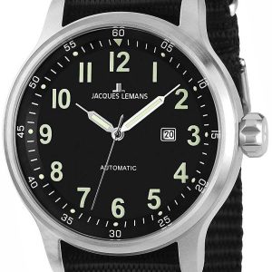 Jacques Lemans Herrklocka 1-1723C Porto Svart/Textil Ø48 mm