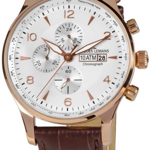 Jacques Lemans Herrklocka 1-1844F London Vit/Läder Ø44 mm