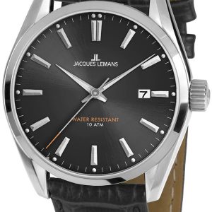 Jacques Lemans Herrklocka 1-1859A Derby Svart/Läder Ø40 mm