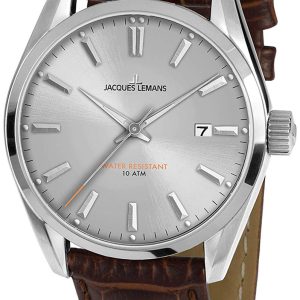 Jacques Lemans Herrklocka 1-1859B Derby Silverfärgad/Läder Ø40 mm