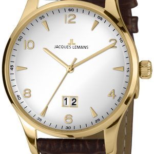 Jacques Lemans Herrklocka 1-1862ZD London Vit/Läder Ø40 mm