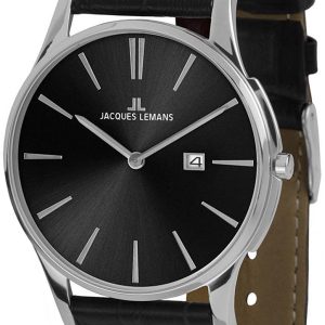 Jacques Lemans Herrklocka 1-1936A London Svart/Läder Ø40 mm