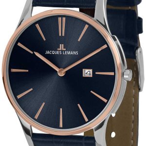 Jacques Lemans Herrklocka 1-1936G London Blå/Läder Ø40 mm