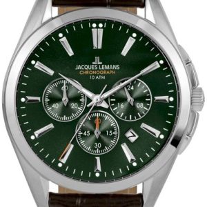 Jacques Lemans Herrklocka 1-1945.1C Derby Grön/Läder Ø42 mm