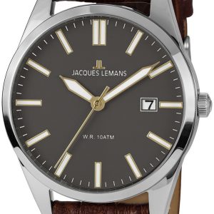 Jacques Lemans Herrklocka 1-2002G Vienna Grå/Läder Ø40 mm