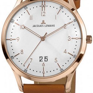 Jacques Lemans Herrklocka 1-2066F Vit/Läder Ø40 mm