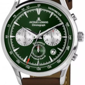 Jacques Lemans Herrklocka 1-2068D Retro Classic Grön/Läder Ø41 mm