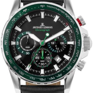 Jacques Lemans Herrklocka 1-2099C Liverpool Svart/Läder Ø42 mm