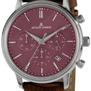 Jacques Lemans Herrklocka 1-209E Lila/Läder Ø39 mm