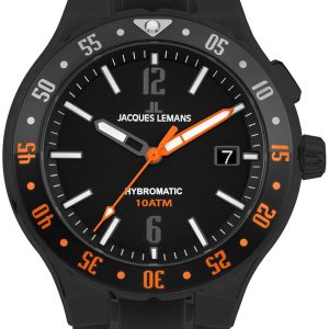 Jacques Lemans Herrklocka 1-2109D Hybromatic Svart/Gummi Ø42 mm